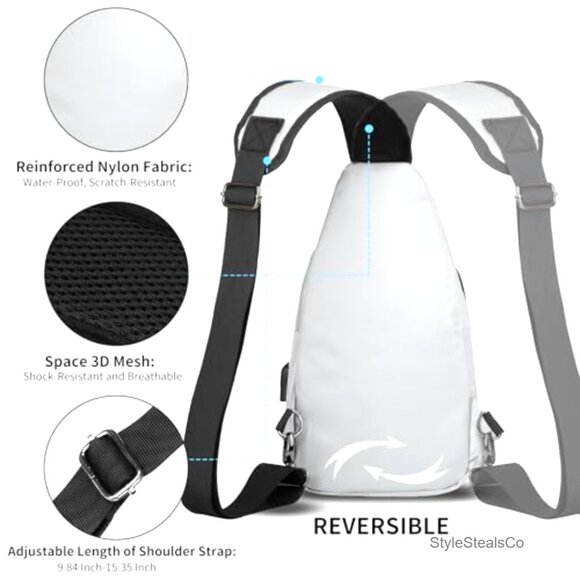 Nylon Crossbody Sling Backpack Daypack for Hiking Travel  display picture 1
